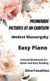 Promenade Pictures at an Exhibition Easy Piano Sheet Music with Colored Notation (fixed-layout eBook, ePUB)