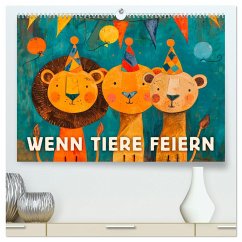 Wenn Tiere feiern (hochwertiger Premium Wandkalender 2025 DIN A2 quer), Kunstdruck in Hochglanz