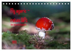 Fly agaric - rotes Gift (Tischkalender 2025 DIN A5 quer), CALVENDO Monatskalender