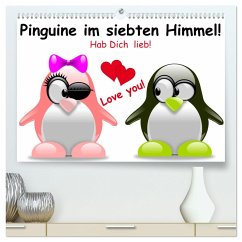 Pinguine im siebten Himmel! (hochwertiger Premium Wandkalender 2025 DIN A2 quer), Kunstdruck in Hochglanz