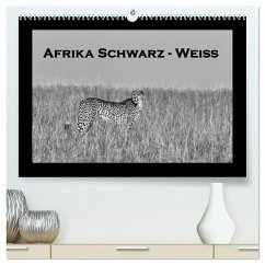 Afrika Schwarz - Weiss (hochwertiger Premium Wandkalender 2025 DIN A2 quer), Kunstdruck in Hochglanz