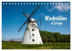 Windmühlen in Europa (Tischkalender 2025 DIN A5 quer), CALVENDO Monatskalender