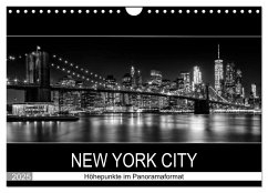 NEW YORK CITY Höhepunkte im Panoramaformat (Wandkalender 2025 DIN A4 quer), CALVENDO Monatskalender