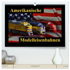 Amerikanische Modelleisenbahnen (hochwertiger Premium Wandkalender 2025 DIN A2 quer), Kunstdruck in Hochglanz