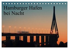 Hamburger Hafen bei Nacht (Tischkalender 2025 DIN A5 quer), CALVENDO Monatskalender