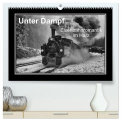 Unter Dampf - Eisenbahnromantik im Harz (hochwertiger Premium Wandkalender 2025 DIN A2 quer), Kunstdruck in Hochglanz