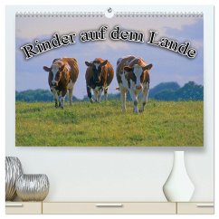 Rinder auf dem Lande (hochwertiger Premium Wandkalender 2025 DIN A2 quer), Kunstdruck in Hochglanz