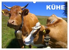 Kühe / Geburtstagskalender (Wandkalender 2025 DIN A3 quer), CALVENDO Monatskalender - Calvendo;Stanzer, Elisabeth