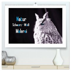 Natur schwarz - weiß Malerei (hochwertiger Premium Wandkalender 2025 DIN A2 quer), Kunstdruck in Hochglanz