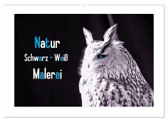 Natur schwarz - weiß Malerei (Wandkalender 2025 DIN A2 quer), CALVENDO Monatskalender - Calvendo;Riedel, Tanja