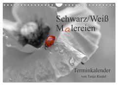 Schwarz-Weiß Malereien Terminkalender von Tanja Riedel für die Schweiz (Wandkalender 2025 DIN A4 quer), CALVENDO Monatskalender - Calvendo;Riedel, Tanja