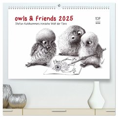 owls & friends 2025 (hochwertiger Premium Wandkalender 2025 DIN A2 quer), Kunstdruck in Hochglanz - Calvendo;Kahlhammer, Stefan