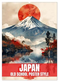 Japan - Old School Poster Style (Wandkalender 2025 DIN A2 hoch), CALVENDO Monatskalender