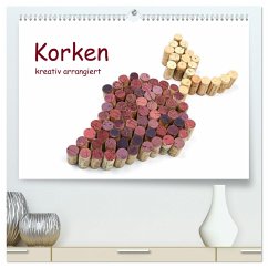Korken kreativ arrangiert (hochwertiger Premium Wandkalender 2025 DIN A2 quer), Kunstdruck in Hochglanz - Eppele, Klaus