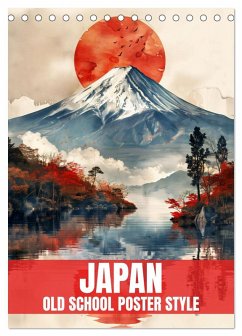 Japan - Old School Poster Style (Tischkalender 2025 DIN A5 hoch), CALVENDO Monatskalender