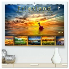 Friesland, verzauberte Landschaft an der Nordsee (hochwertiger Premium Wandkalender 2025 DIN A2 quer), Kunstdruck in Hochglanz