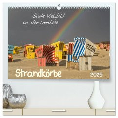 Strandkörbe ¿ bunte Vielfalt an der Nordsee (hochwertiger Premium Wandkalender 2025 DIN A2 quer), Kunstdruck in Hochglanz