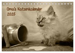 Oma's Katzenkalender 2025 (Tischkalender 2025 DIN A5 quer), CALVENDO Monatskalender - Säume, Sylvia