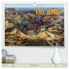 Island von oben (hochwertiger Premium Wandkalender 2025 DIN A2 quer), Kunstdruck in Hochglanz