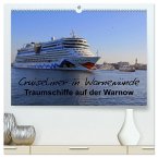 Cruiseliner in Warnemünde (hochwertiger Premium Wandkalender 2025 DIN A2 quer), Kunstdruck in Hochglanz