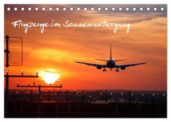 Flugzeuge im Sonnenuntergang (Tischkalender 2025 DIN A5 quer), CALVENDO Monatskalender - Gräbner, Holger