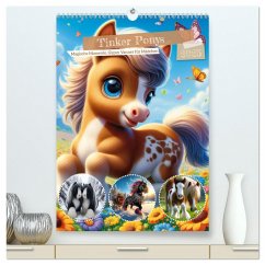 Tinker Ponys - Magische Momente, Gypsy Vanner für Mädchen (hochwertiger Premium Wandkalender 2025 DIN A2 hoch), Kunstdruck in Hochglanz