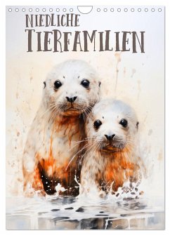 Niedliche Tierfamilien (Wandkalender 2025 DIN A4 hoch), CALVENDO Monatskalender