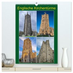 Englische Kirchentürme (hochwertiger Premium Wandkalender 2025 DIN A2 hoch), Kunstdruck in Hochglanz