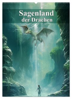 Sagenland der Drachen (Wandkalender 2025 DIN A2 hoch), CALVENDO Monatskalender - Calvendo;Brunner-Klaus, Liselotte