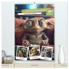 Kleine Gangster. Lustige Monster im Alltag (hochwertiger Premium Wandkalender 2025 DIN A2 hoch), Kunstdruck in Hochglanz