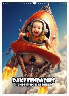 Raketenbabies - Humoristische KI-Bilder (Wandkalender 2025 DIN A3 hoch), CALVENDO Monatskalender