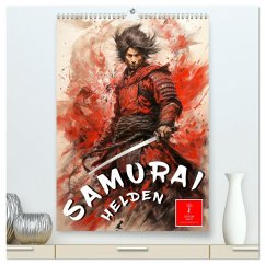 Samurai Helden (hochwertiger Premium Wandkalender 2025 DIN A2 hoch), Kunstdruck in Hochglanz
