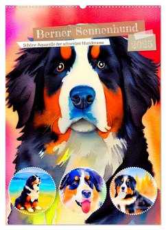 Berner Sennenhund 2025. Schöne Aquarelle der schweizer Hunderasse (Wandkalender 2025 DIN A2 hoch), CALVENDO Monatskalender