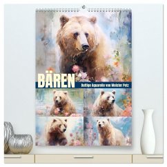 Bären. Duftige Aquarelle von Meister Petz (hochwertiger Premium Wandkalender 2025 DIN A2 hoch), Kunstdruck in Hochglanz