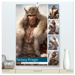 Fantasy Krieger. Bärenkämpfer aus dem Norden (hochwertiger Premium Wandkalender 2025 DIN A2 hoch), Kunstdruck in Hochglanz