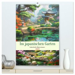Im japanischen Garten. Zauberhafte Illustrationen (hochwertiger Premium Wandkalender 2025 DIN A2 hoch), Kunstdruck in Hochglanz - Calvendo;Hurley, Rose