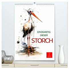 Einzigartig - dieser Storch (hochwertiger Premium Wandkalender 2025 DIN A2 hoch), Kunstdruck in Hochglanz - Calvendo;Roder, Peter