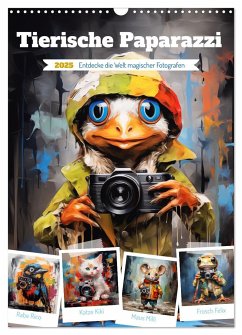 Tierische Paparazzi (Wandkalender 2025 DIN A3 hoch), CALVENDO Monatskalender
