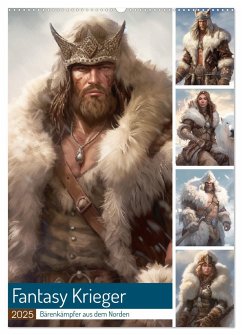 Fantasy Krieger. Bärenkämpfer aus dem Norden (Wandkalender 2025 DIN A2 hoch), CALVENDO Monatskalender