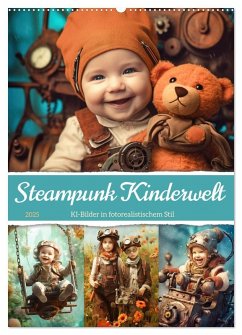 Steampunk Kinderwelt (Wandkalender 2025 DIN A2 hoch), CALVENDO Monatskalender