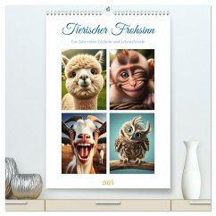 Tierischer Frohsinn - Ein Jahr voller Lächeln und Lebensfreude (hochwertiger Premium Wandkalender 2025 DIN A2 hoch), Kunstdruck in Hochglanz - Calvendo;Warstat, Marco