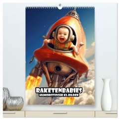 Raketenbabies - Humoristische KI-Bilder (hochwertiger Premium Wandkalender 2025 DIN A2 hoch), Kunstdruck in Hochglanz