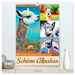 Schöne Alpakas (hochwertiger Premium Wandkalender 2025 DIN A2 hoch), Kunstdruck in Hochglanz