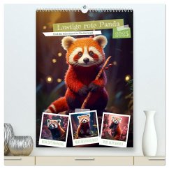 Lustige rote Panda (hochwertiger Premium Wandkalender 2025 DIN A2 hoch), Kunstdruck in Hochglanz