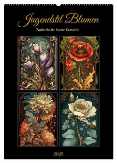 Jugendstil Blumen (Wandkalender 2025 DIN A2 hoch), CALVENDO Monatskalender