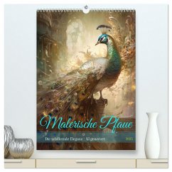 Malerische Pfaue (hochwertiger Premium Wandkalender 2025 DIN A2 hoch), Kunstdruck in Hochglanz