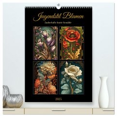 Jugendstil Blumen (hochwertiger Premium Wandkalender 2025 DIN A2 hoch), Kunstdruck in Hochglanz