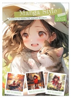 Manga Style Kinder (Wandkalender 2025 DIN A2 hoch), CALVENDO Monatskalender