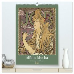 Alfons Mucha - Eine Hommage in zwölf Monaten (hochwertiger Premium Wandkalender 2025 DIN A2 hoch), Kunstdruck in Hochglanz - Calvendo;Balan, Peter