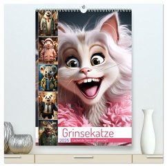 Grinsekatze (hochwertiger Premium Wandkalender 2025 DIN A2 hoch), Kunstdruck in Hochglanz